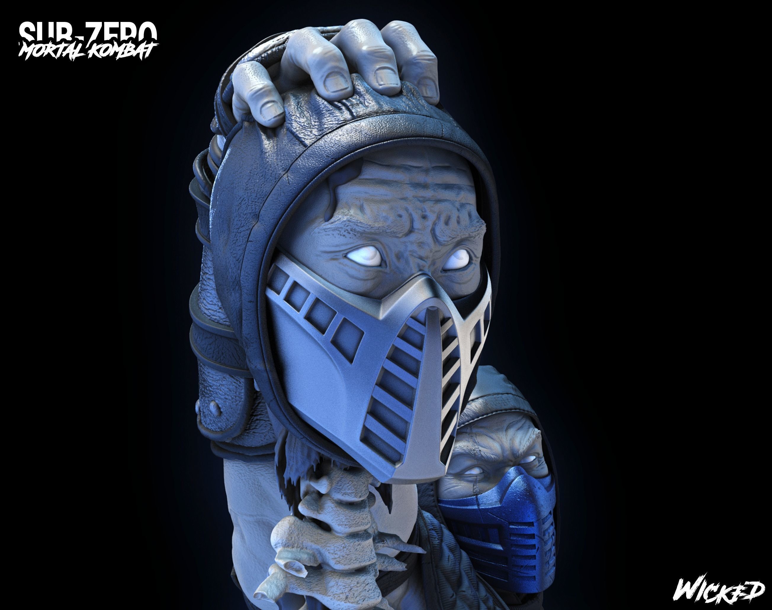 Wicked Video Game Sub Zero Sculpture ready for 3d printing 3D print model_12