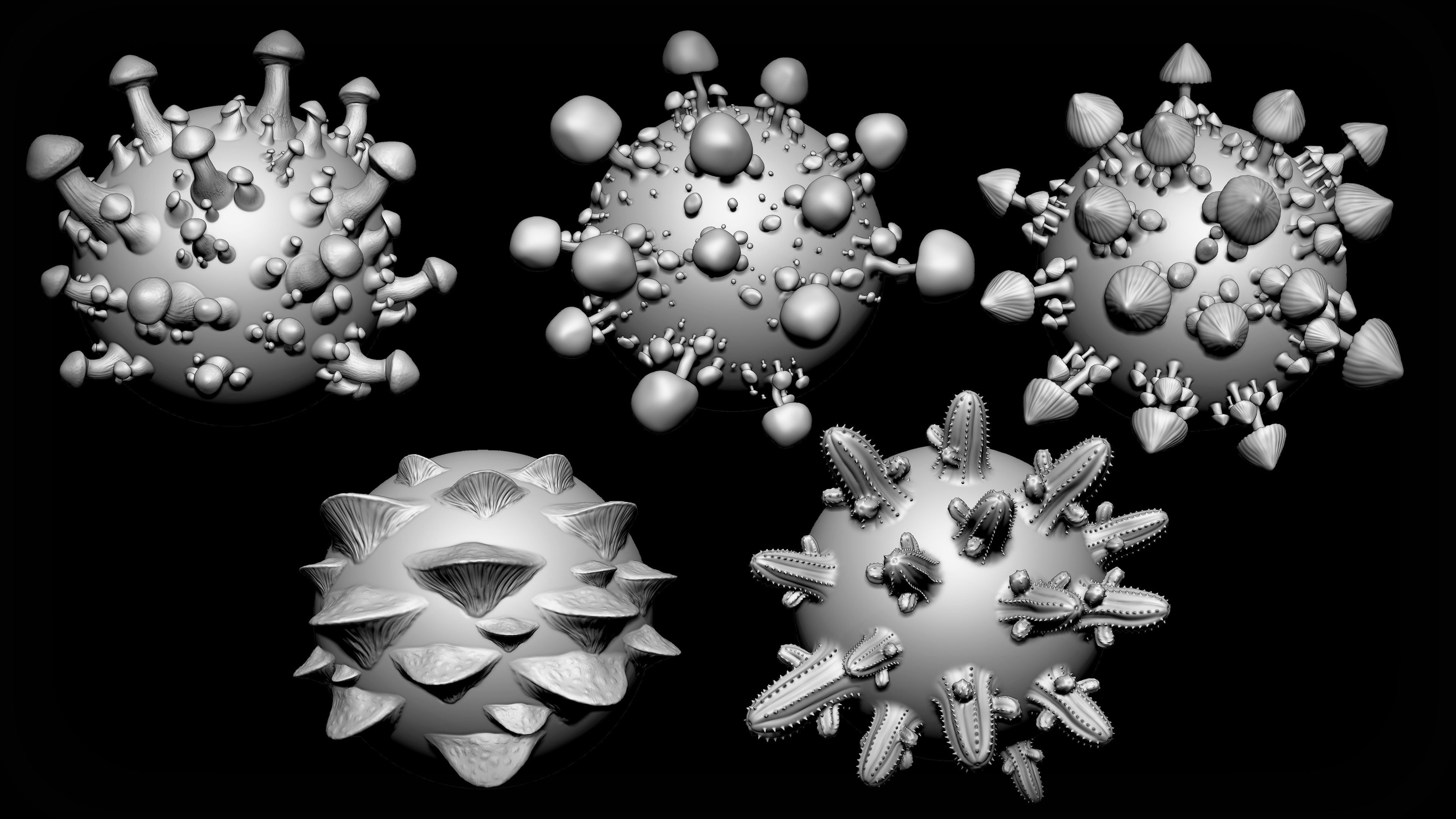 Zbrush - 20 Vegetation Nature Brushes Pack 3D model_3