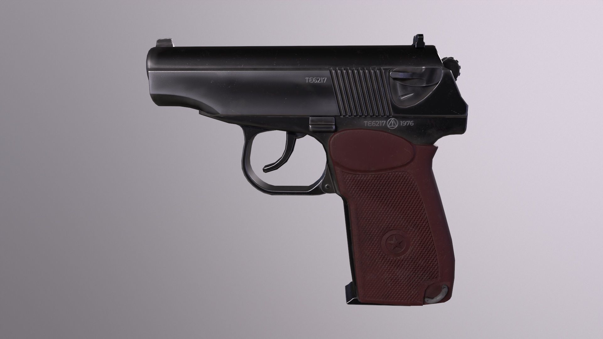 Makarov Pistol Gun Low-poly 3D model Free low-poly 3D model_4