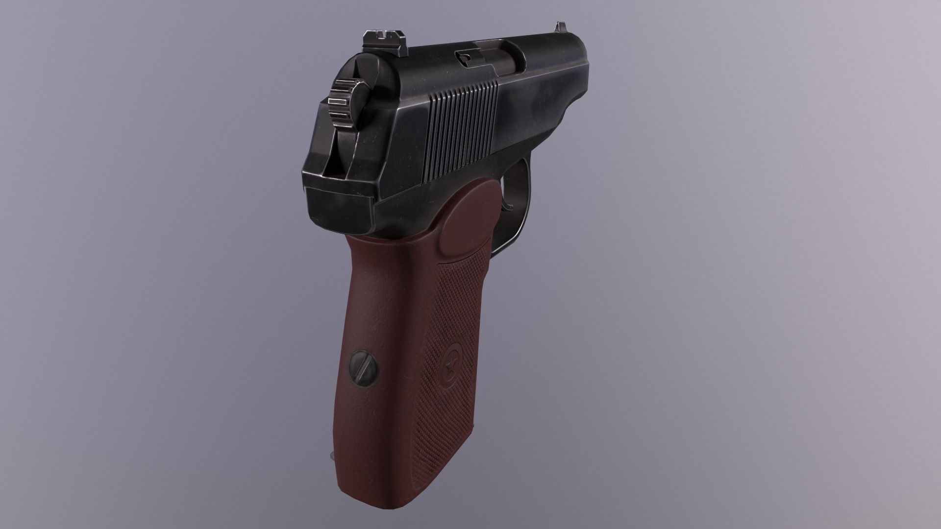 Makarov Pistol Gun Low-poly 3D model Free low-poly 3D model_10