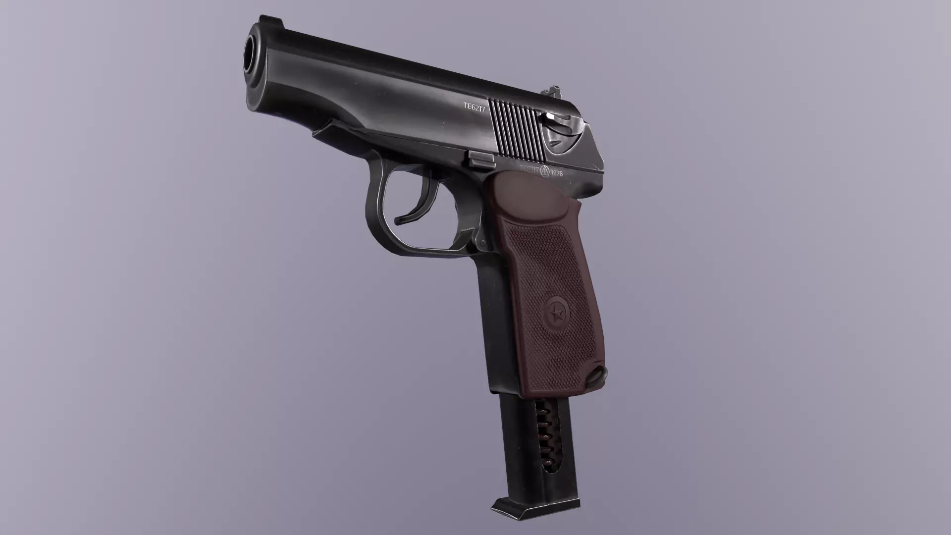 Makarov Pistol Gun Low-poly 3D model Free low-poly 3D model_0