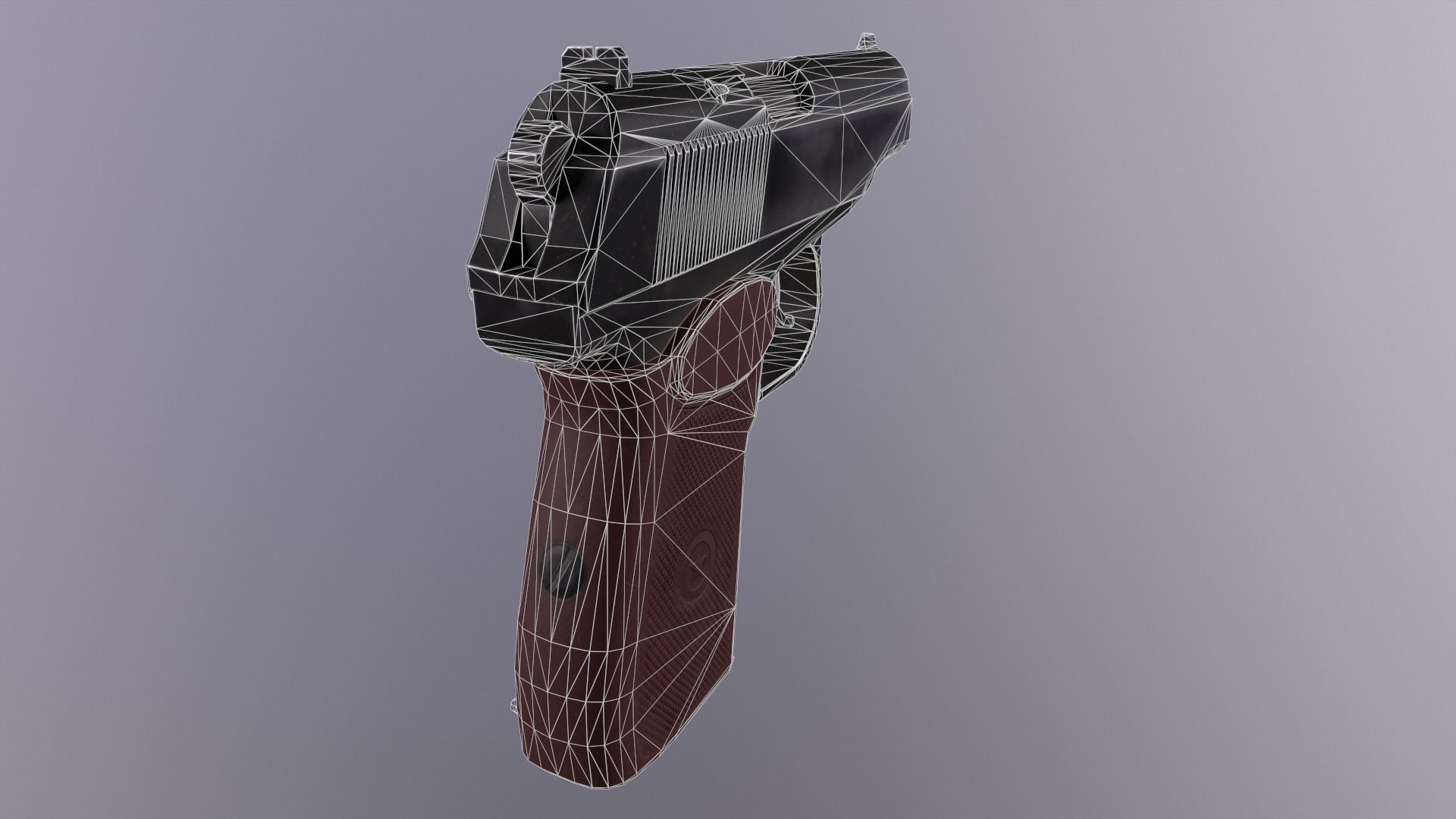 Makarov Pistol Gun Low-poly 3D model Free low-poly 3D model_11