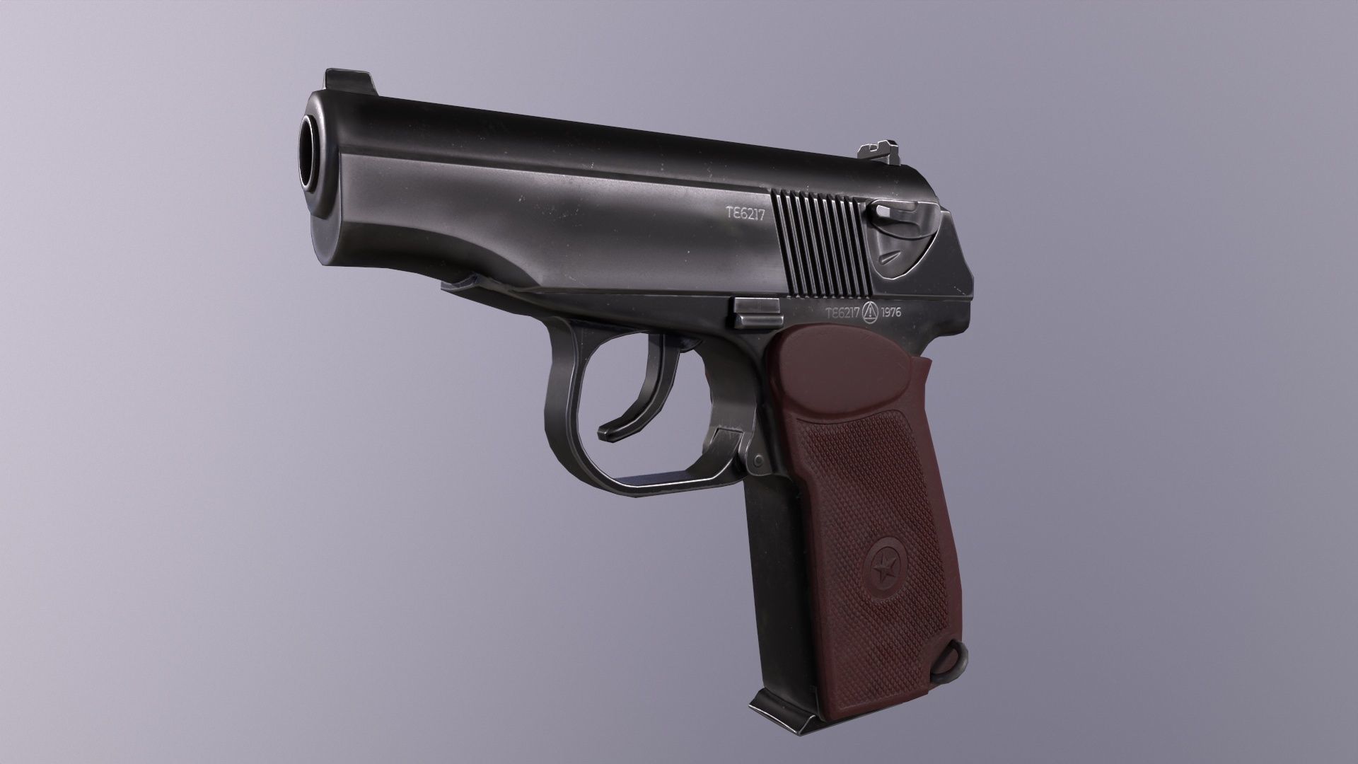 Makarov Pistol Gun Low-poly 3D model Free low-poly 3D model_2