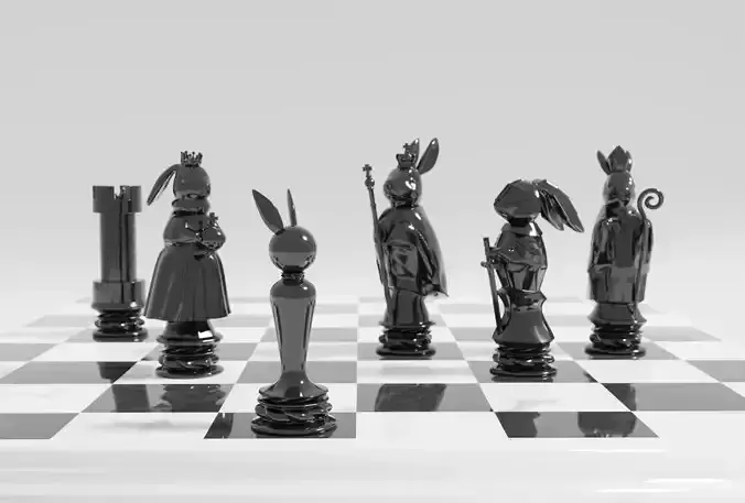 Rabbit Chess set 3D print model