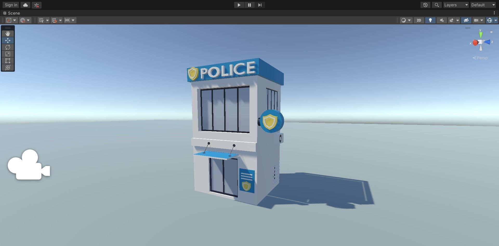 Police Station Low-poly 3D model_1
