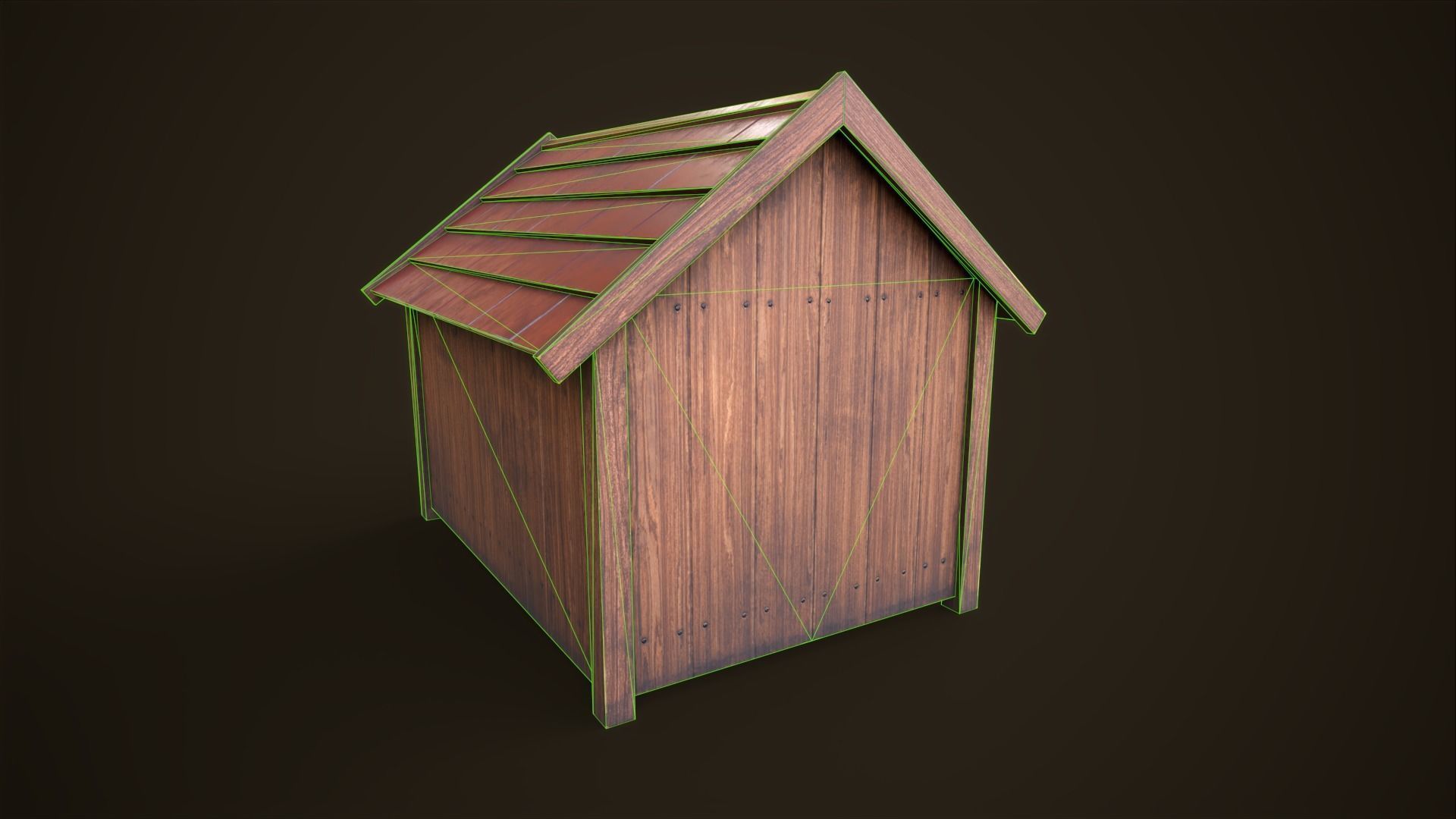 Doghouse Low-poly 3D model_5