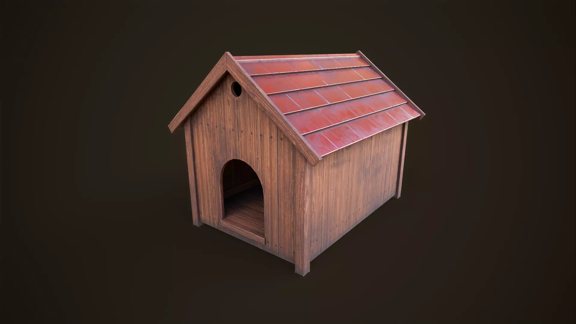 Doghouse Low-poly 3D model_0