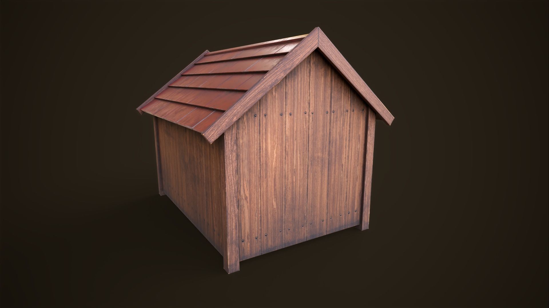 Doghouse Low-poly 3D model_2