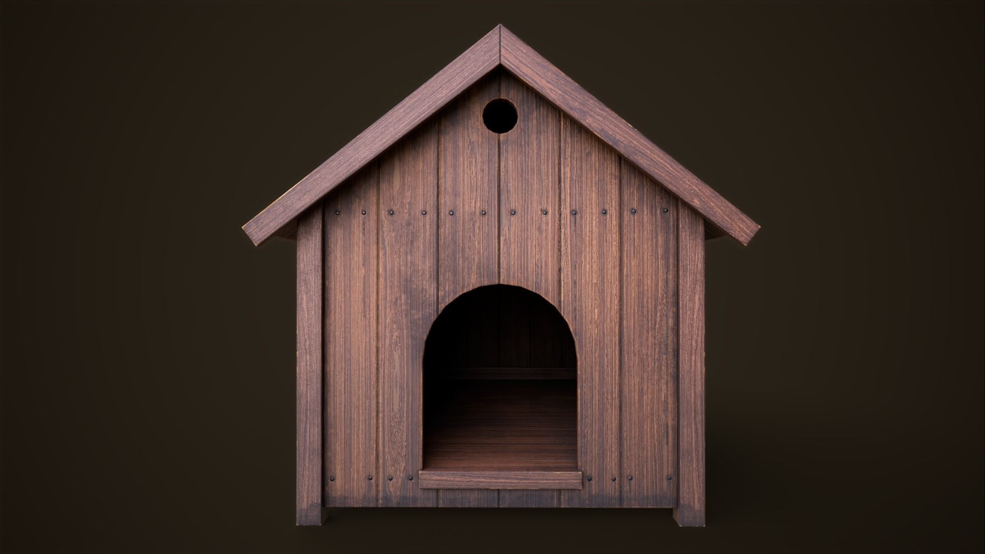 Doghouse Low-poly 3D model_7