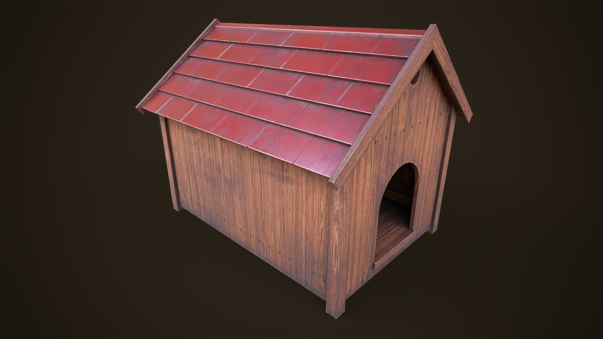 Doghouse Low-poly 3D model_6