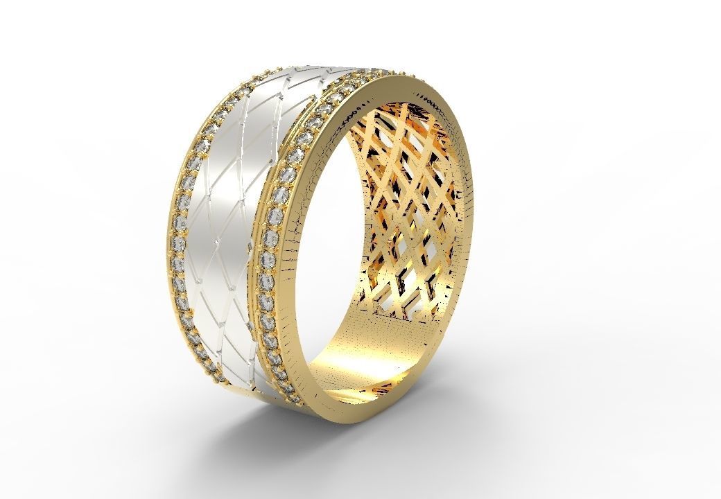 wedding ring two part 3D print model_3