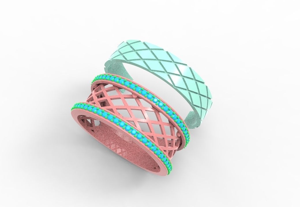 wedding ring two part 3D print model_5
