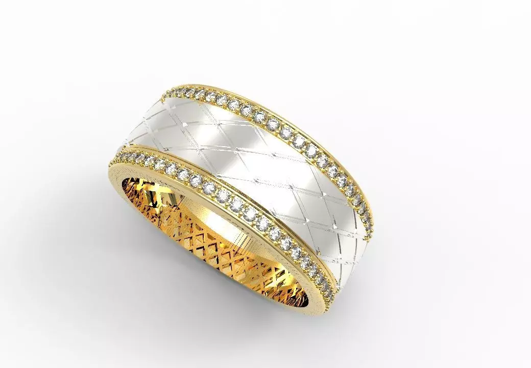 wedding ring two part 3D print model_0