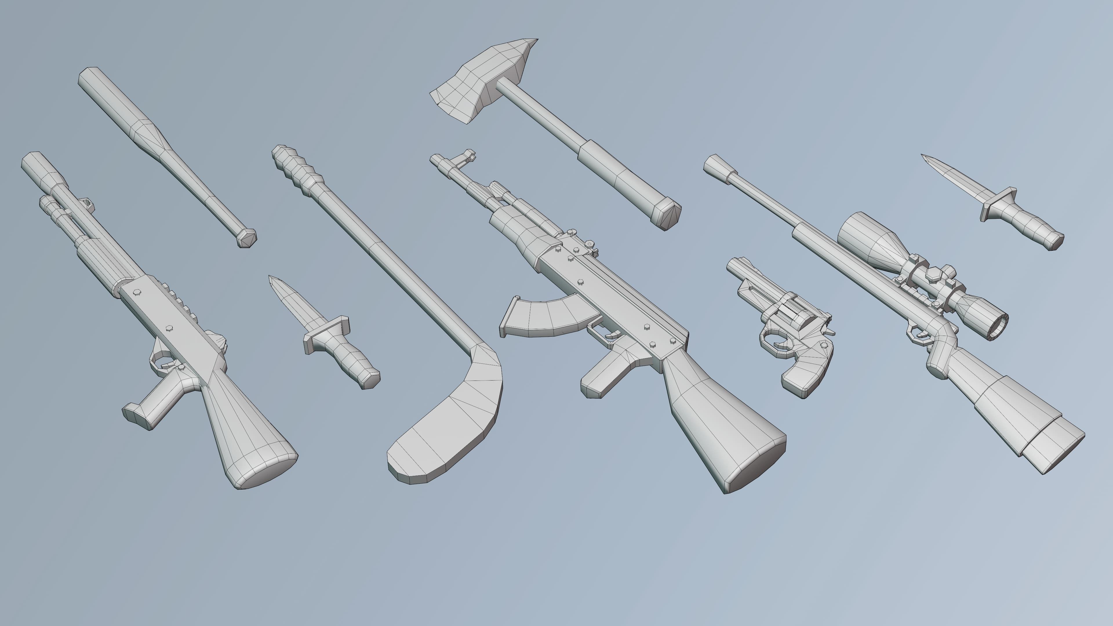 Weapons FREE Free low-poly 3D model_6