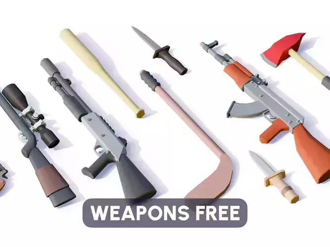 Weapons FREE Free low-poly 3D model