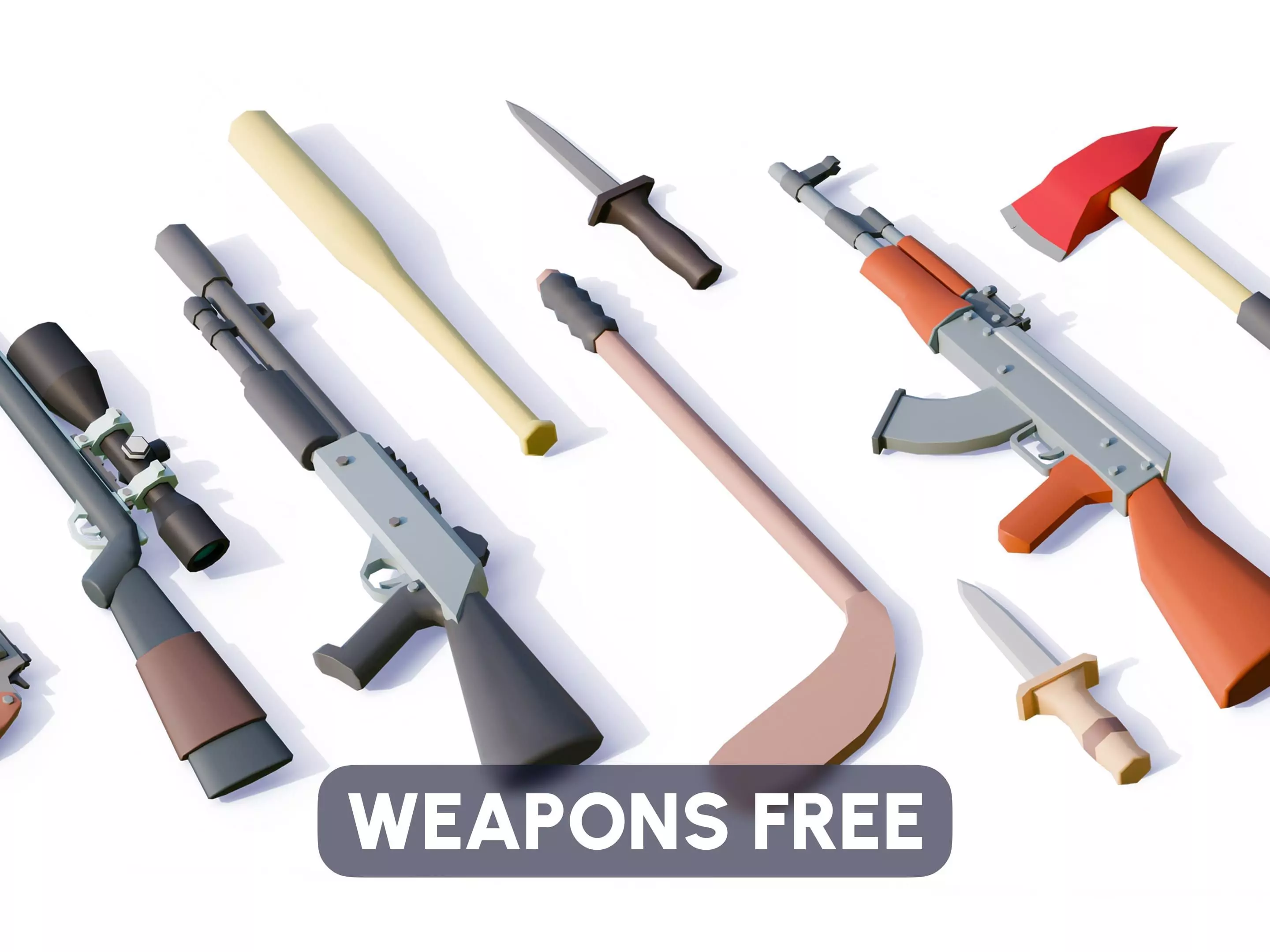 Weapons FREE Free low-poly 3D model_0