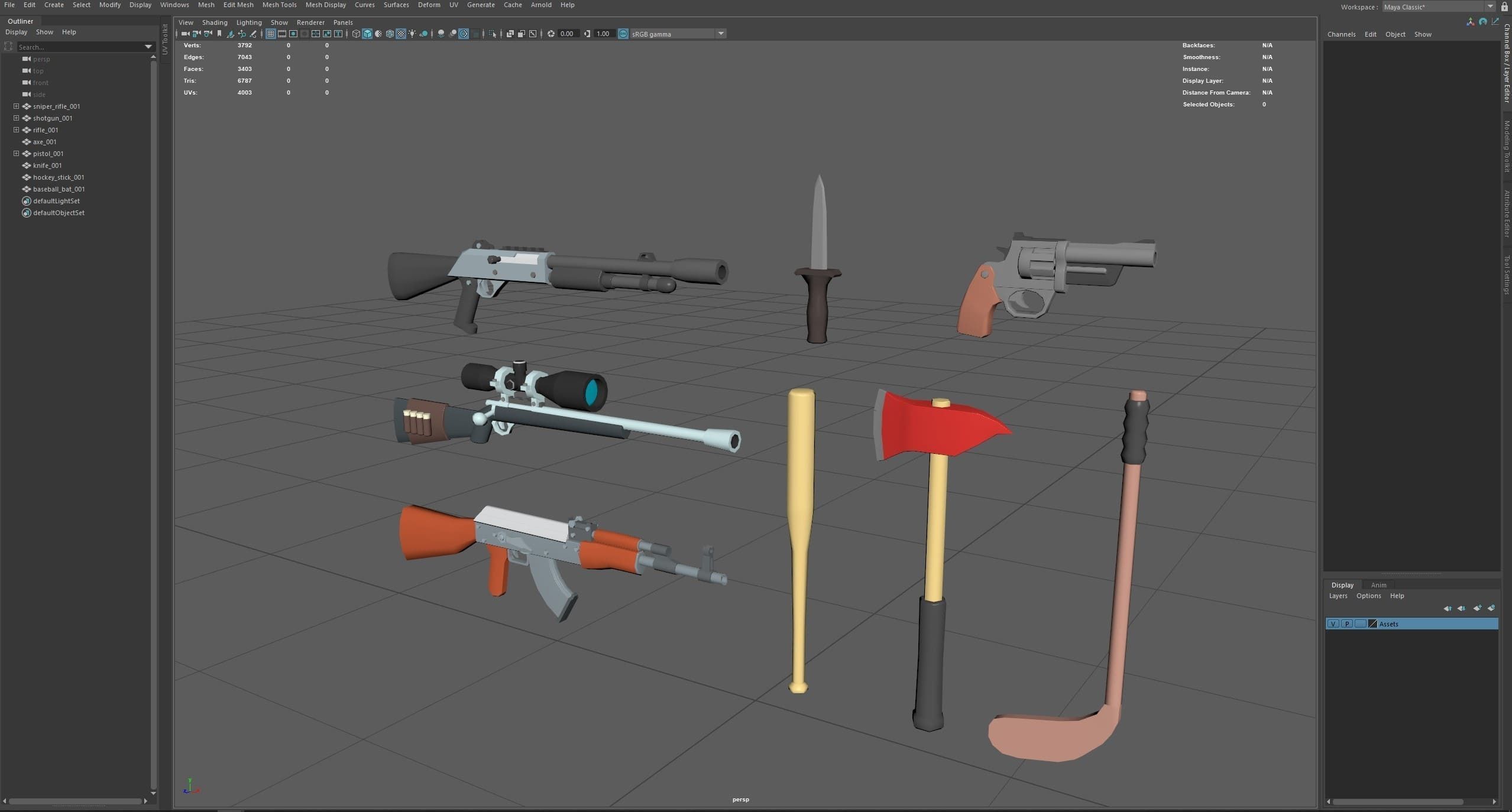 Weapons FREE Free low-poly 3D model_9