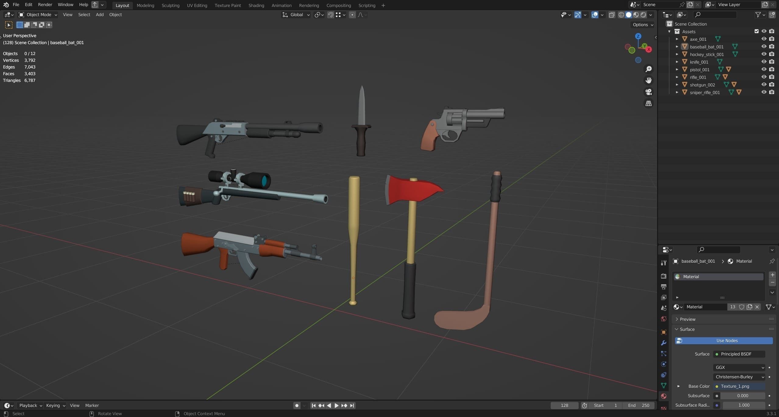 Weapons FREE Free low-poly 3D model_8