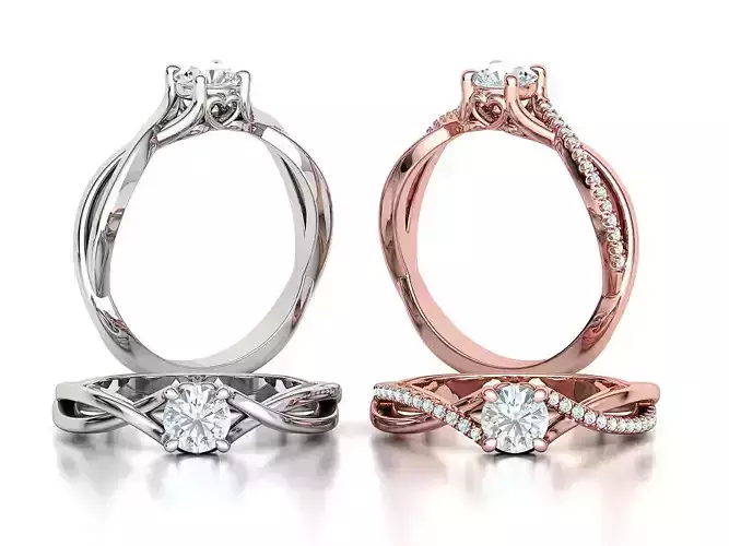 Penelope Solitaire Trellis Ring Collection 5mm stone 
