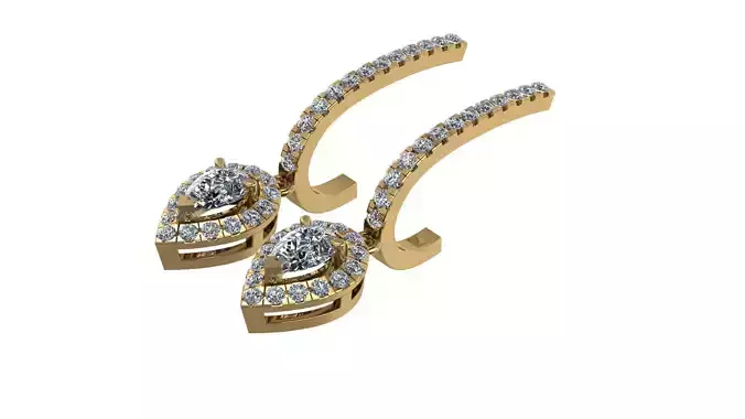  JOY HOOP EARRINGS PEAR DIAMOND  3D print model