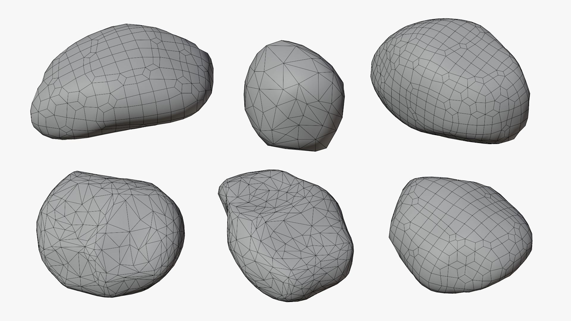 Boulders Set Low-poly 3D model_2