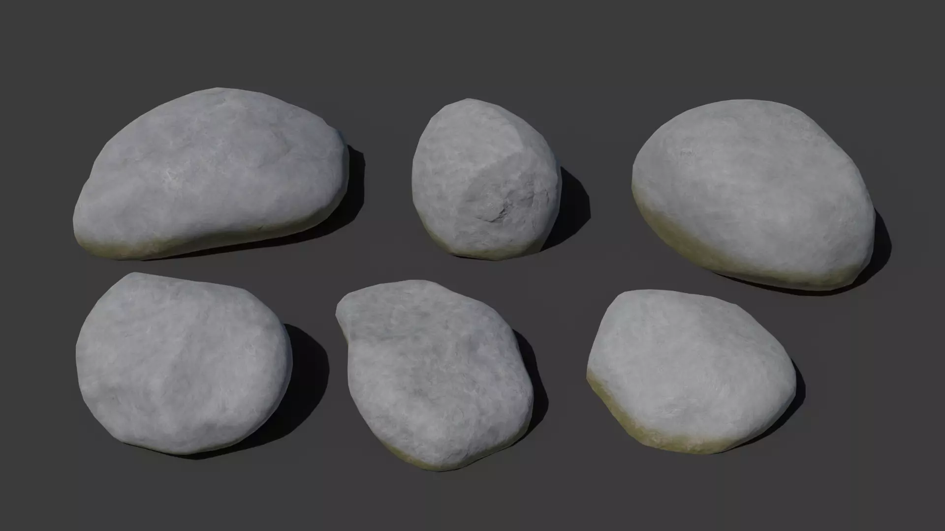 Boulders Set Low-poly 3D model_0