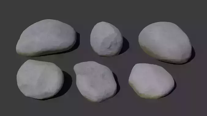 Set of Rocks Low-poly 3D model