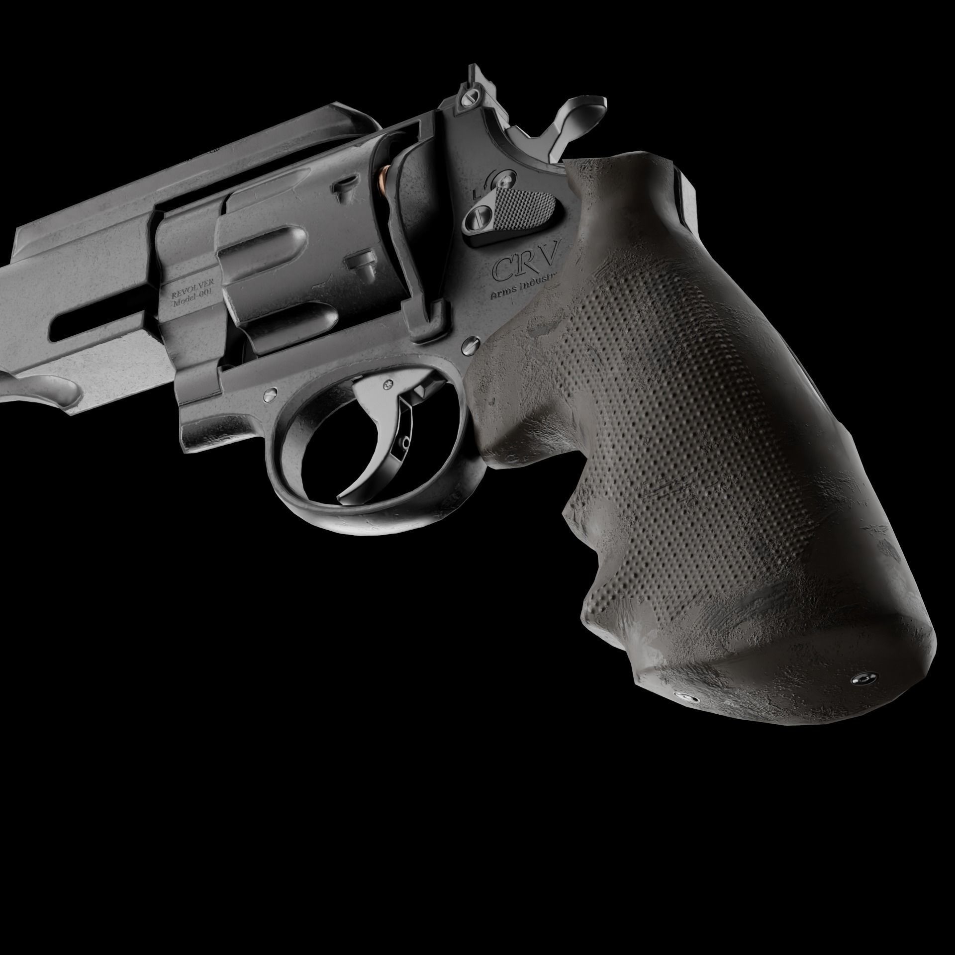 REVOLVER Low-poly 3D model_11