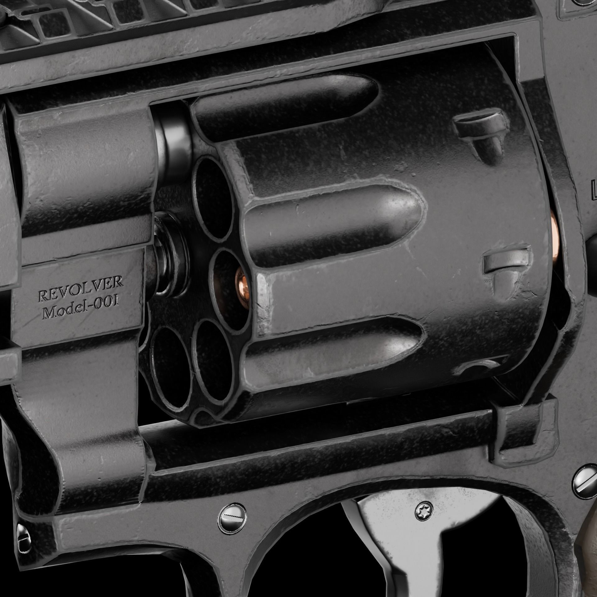 REVOLVER Low-poly 3D model_9