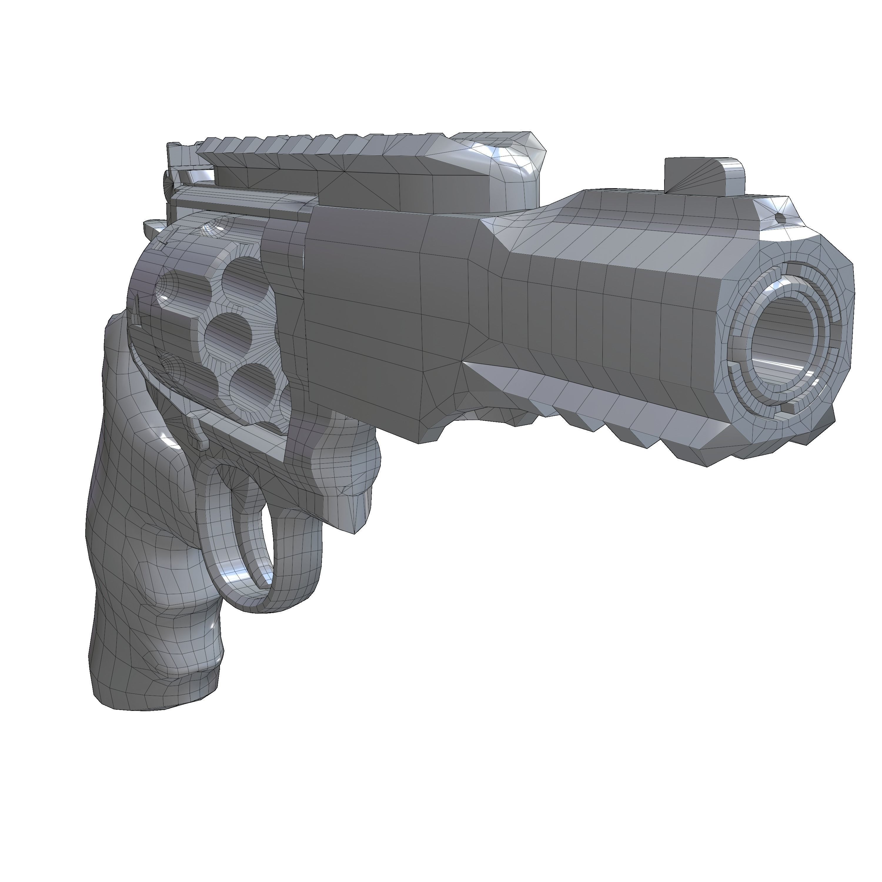 REVOLVER Low-poly 3D model_17