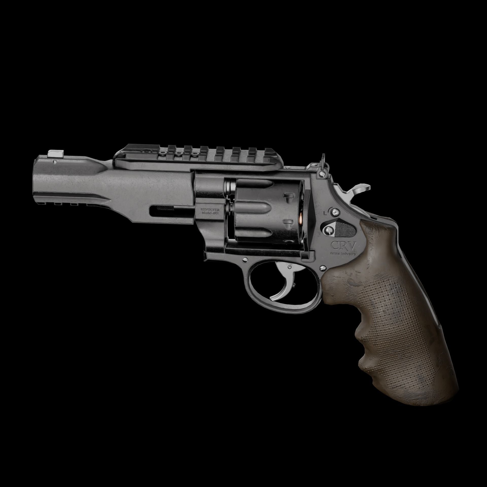 REVOLVER Low-poly 3D model_4