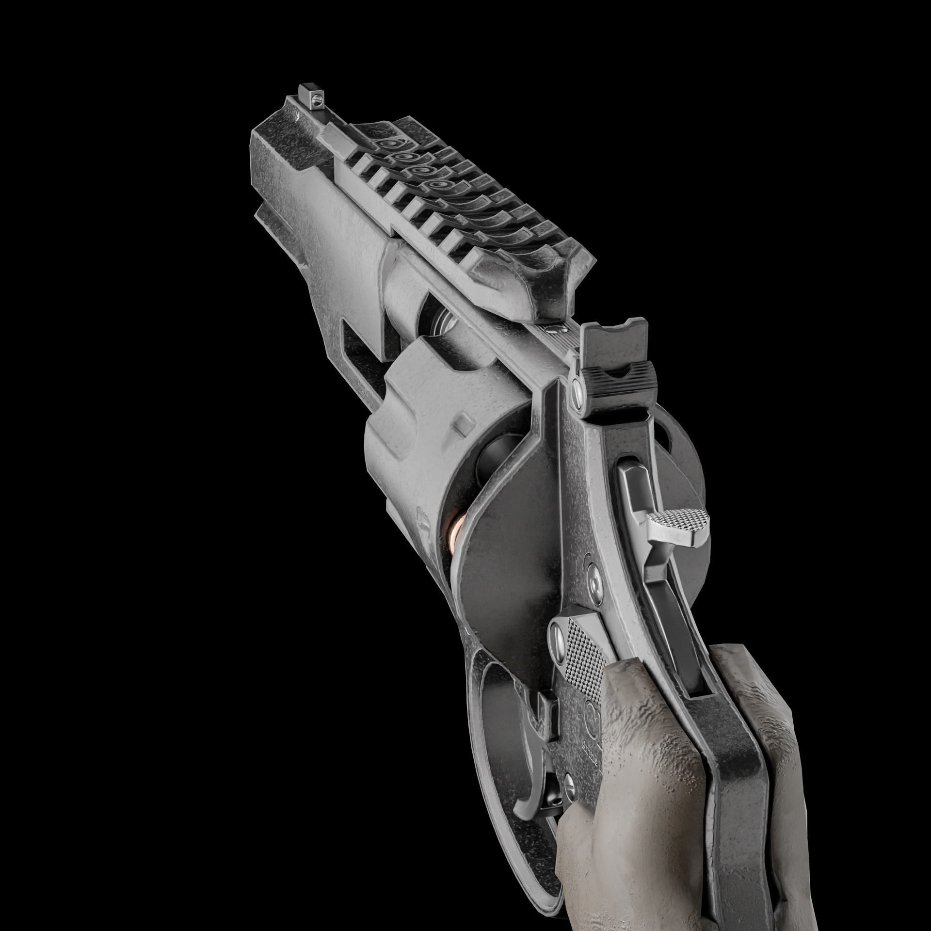 REVOLVER Low-poly 3D model_2