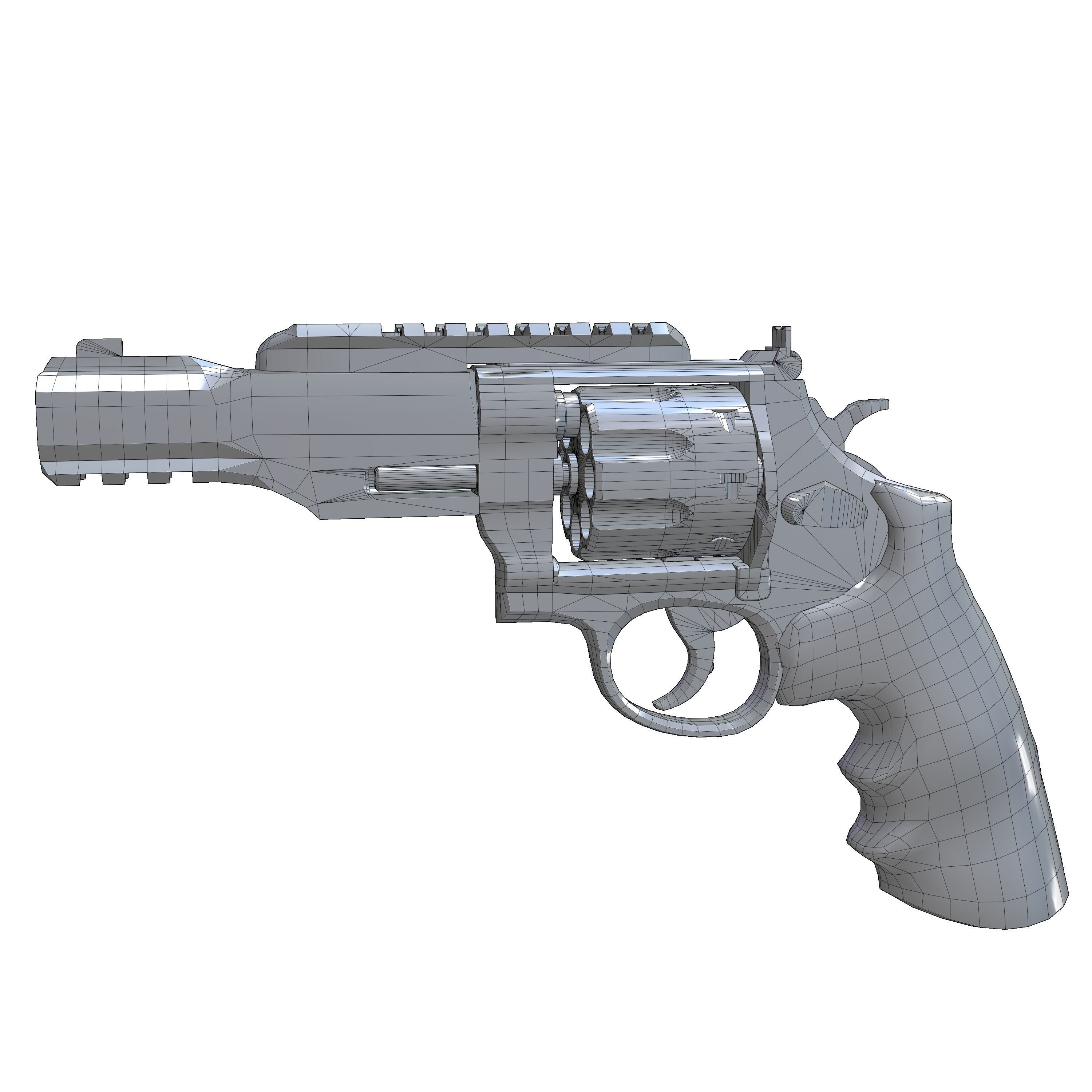 REVOLVER Low-poly 3D model_15