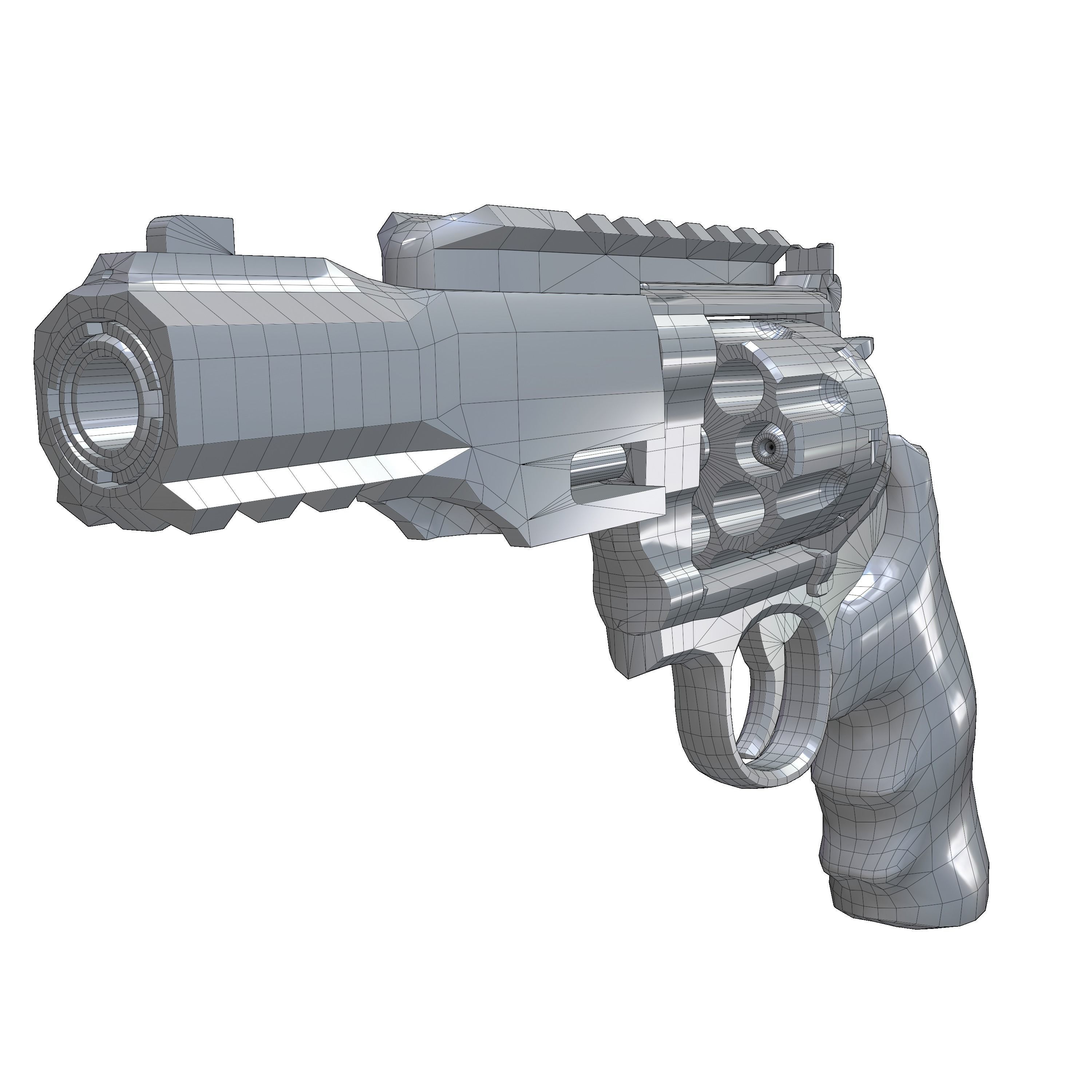 REVOLVER Low-poly 3D model_14