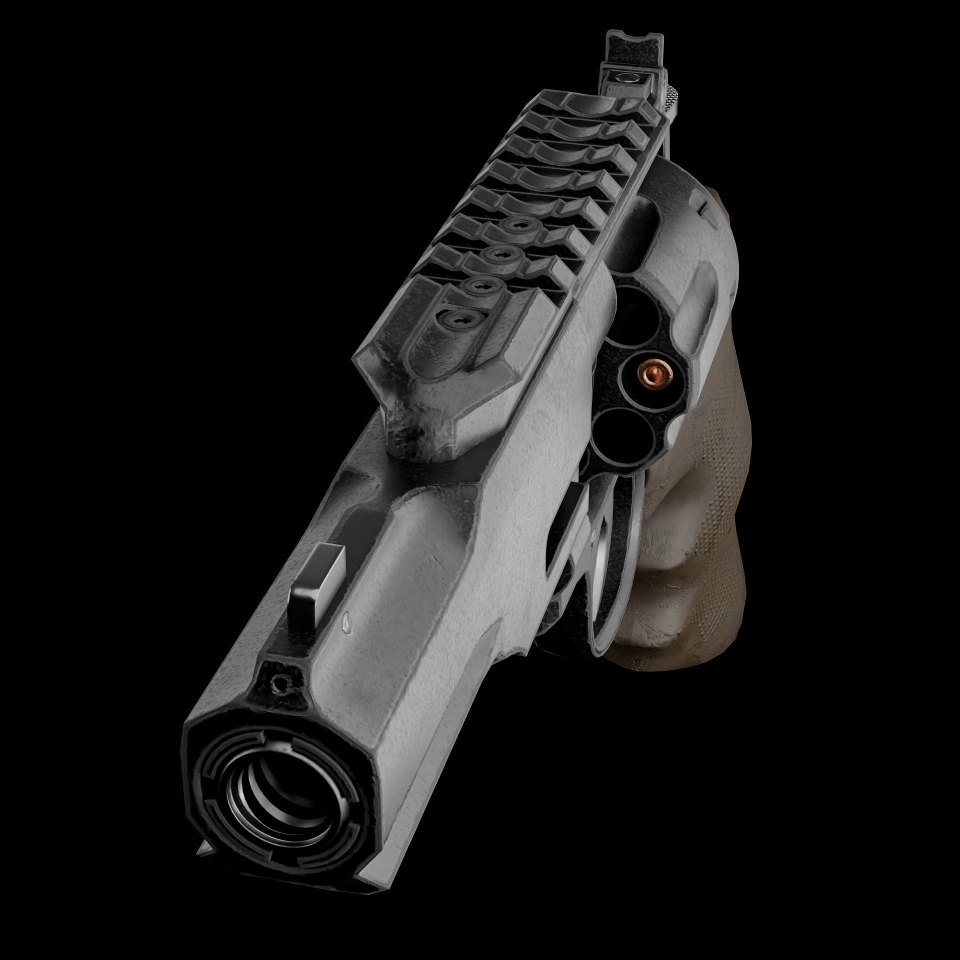 REVOLVER Low-poly 3D model_3