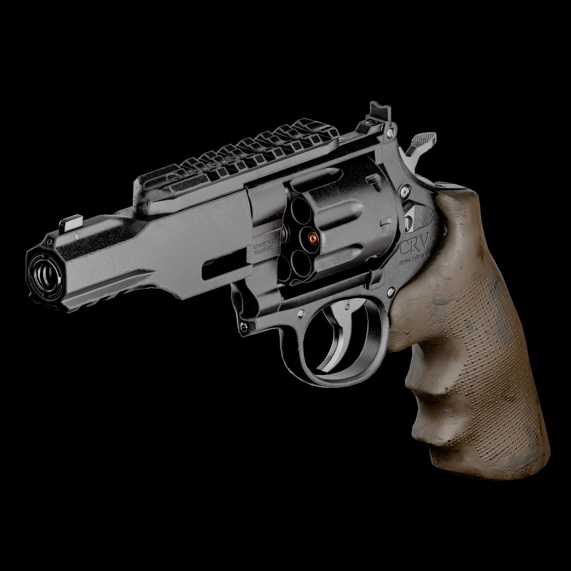 REVOLVER Low-poly 3D model_5