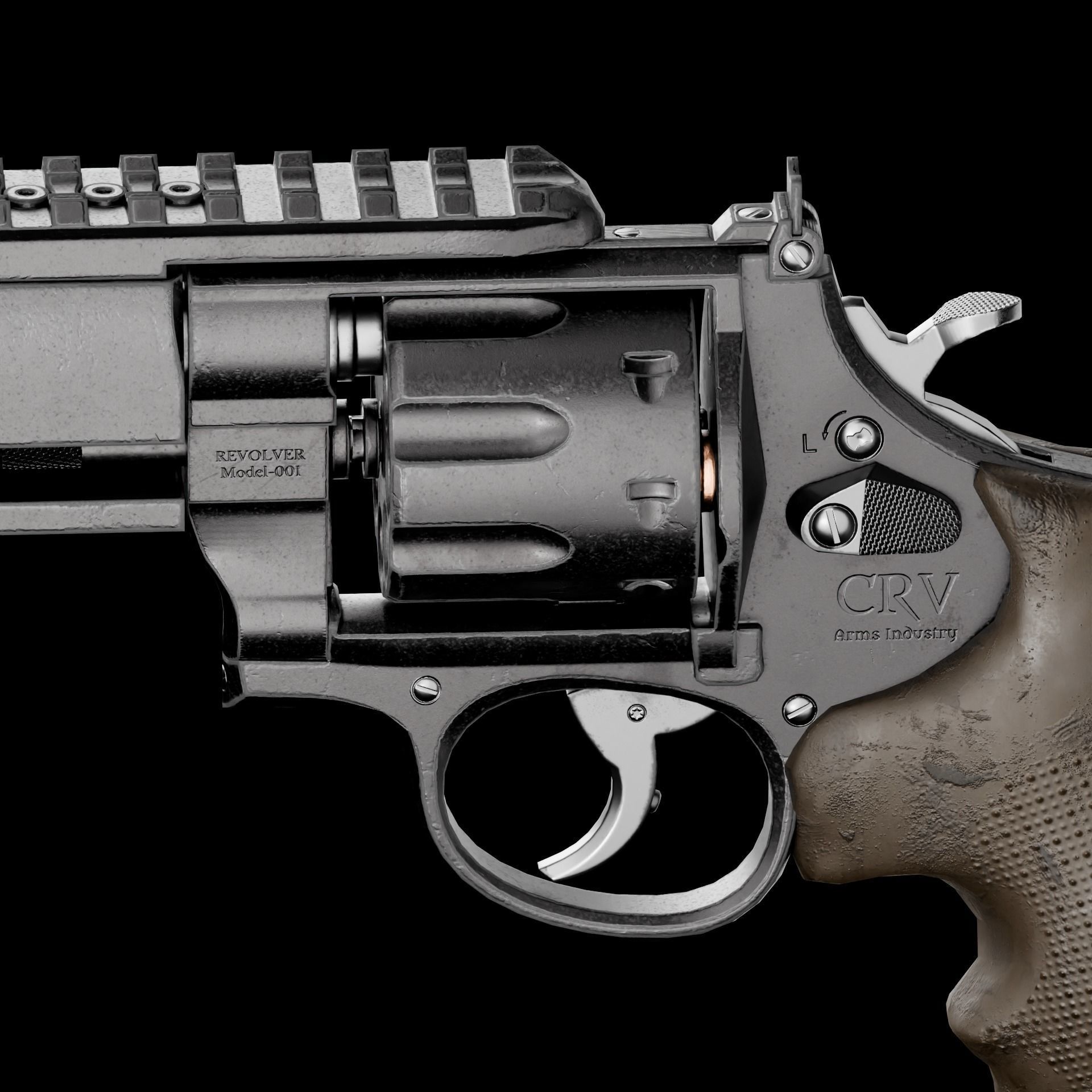 REVOLVER Low-poly 3D model_8