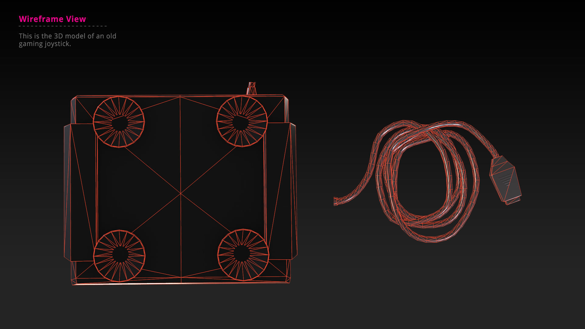 Retro Gaming Joystick Low Poly PBR UE4 Low-poly 3D model_8