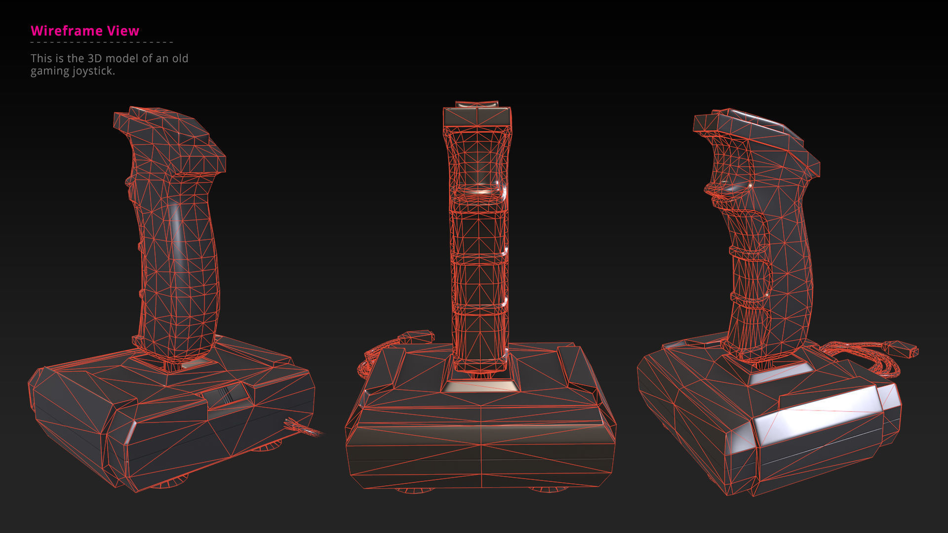 Retro Gaming Joystick Low Poly PBR UE4 Low-poly 3D model_7