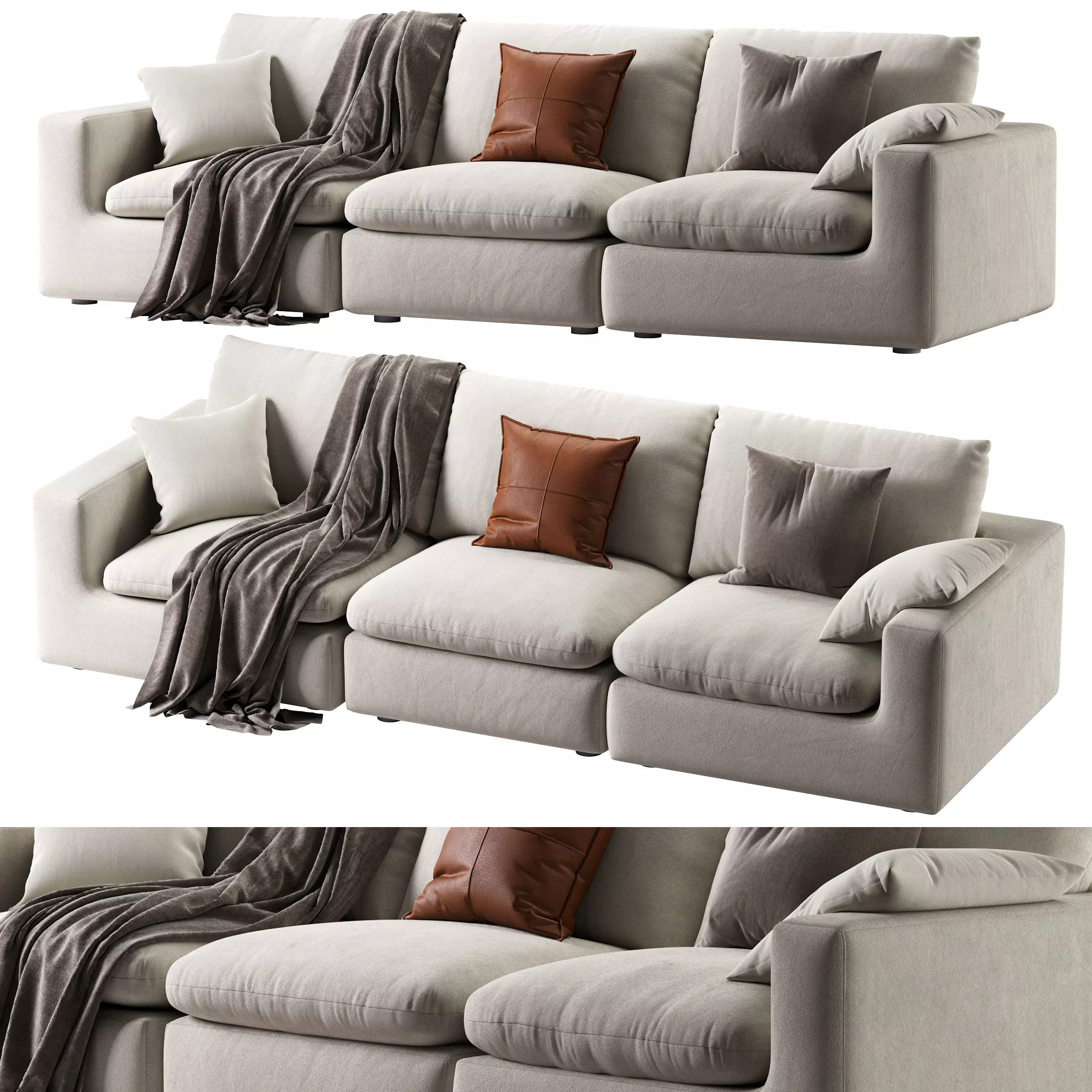 Dawson Extended Sofa 3D model_0