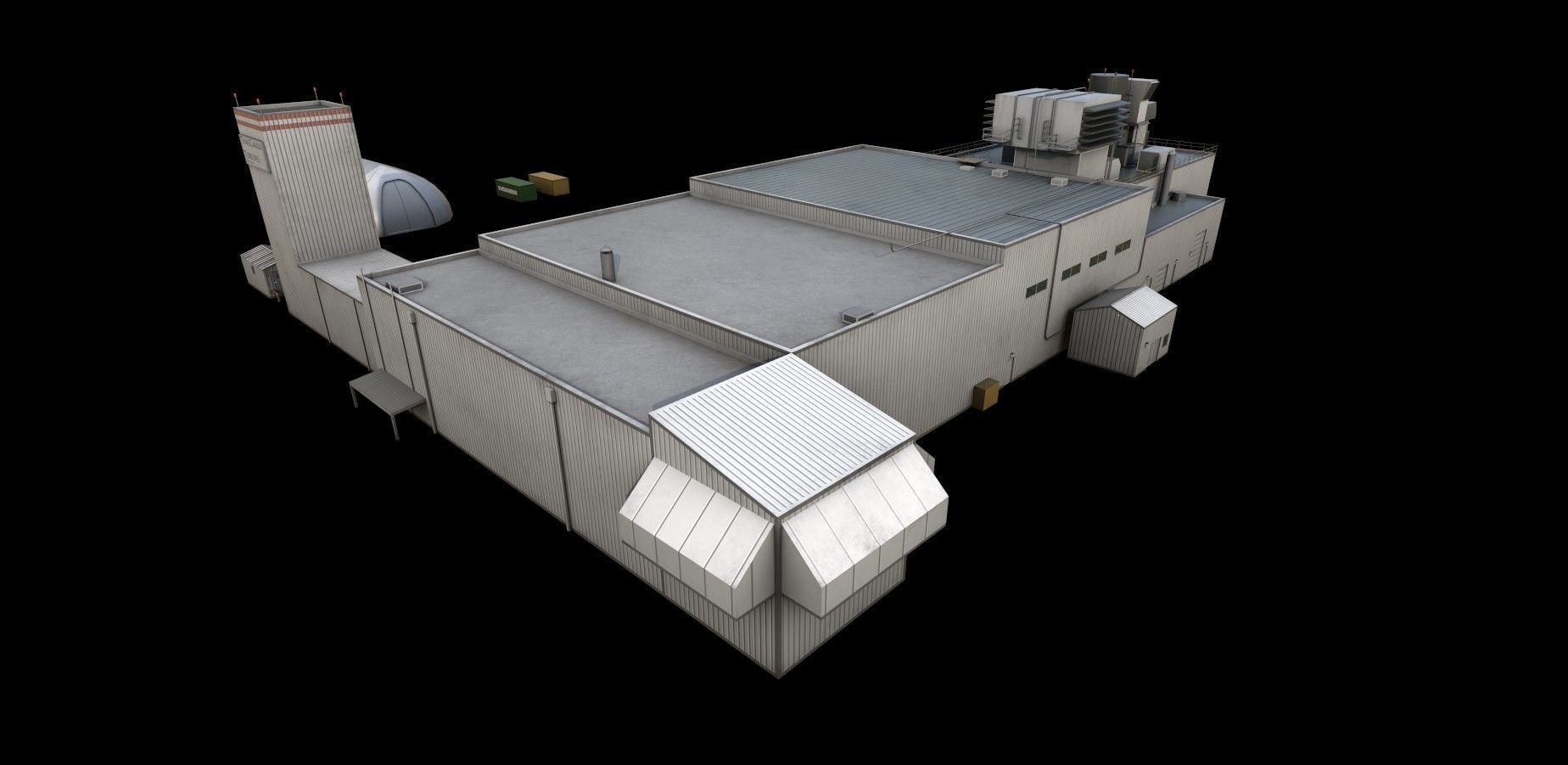 3D model 3D Building Low Poly warehouse VR / AR / low-poly | CGTrader