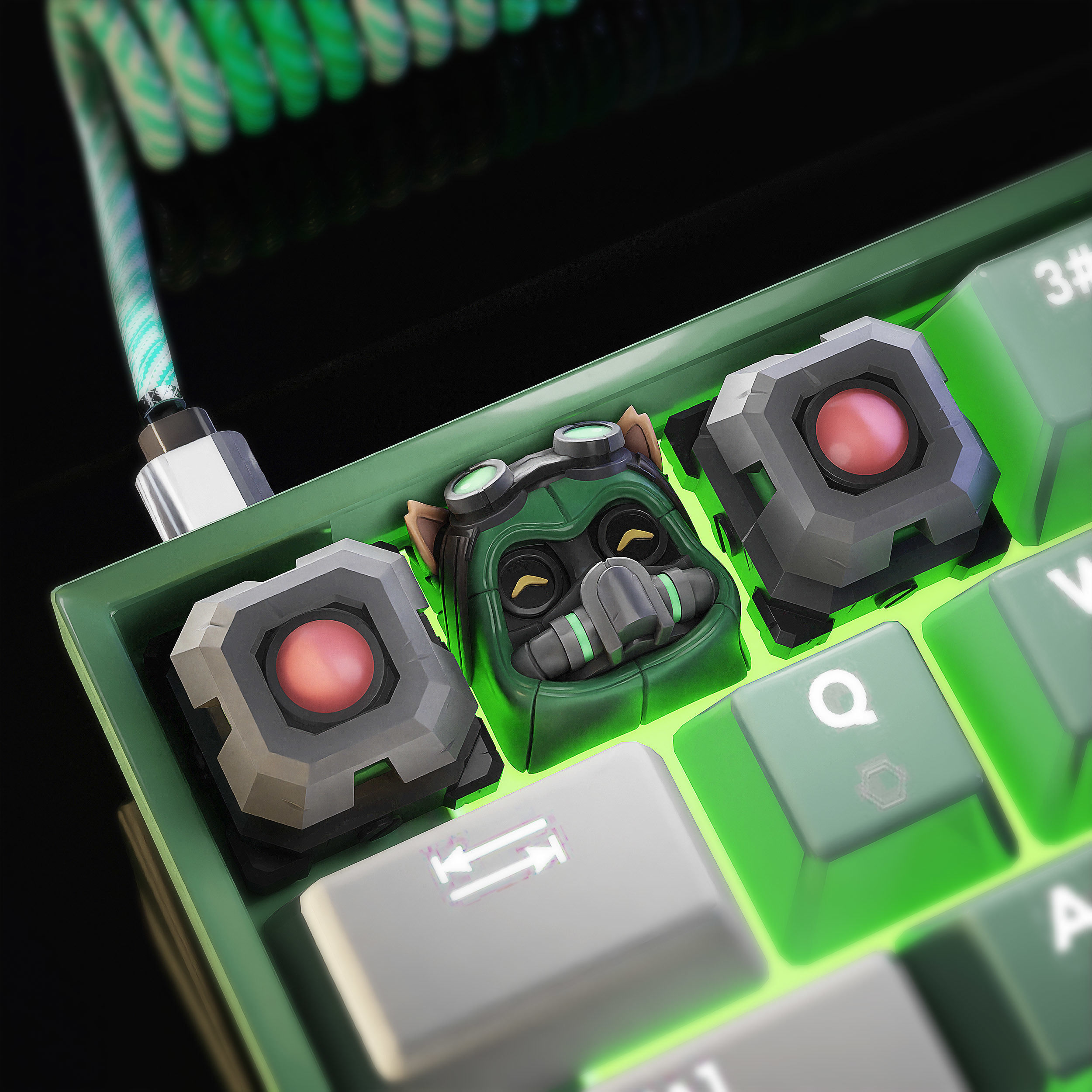 Teemo Omega Squad Keycaps - LOL - Mechanical Keyboard 3D print model_5
