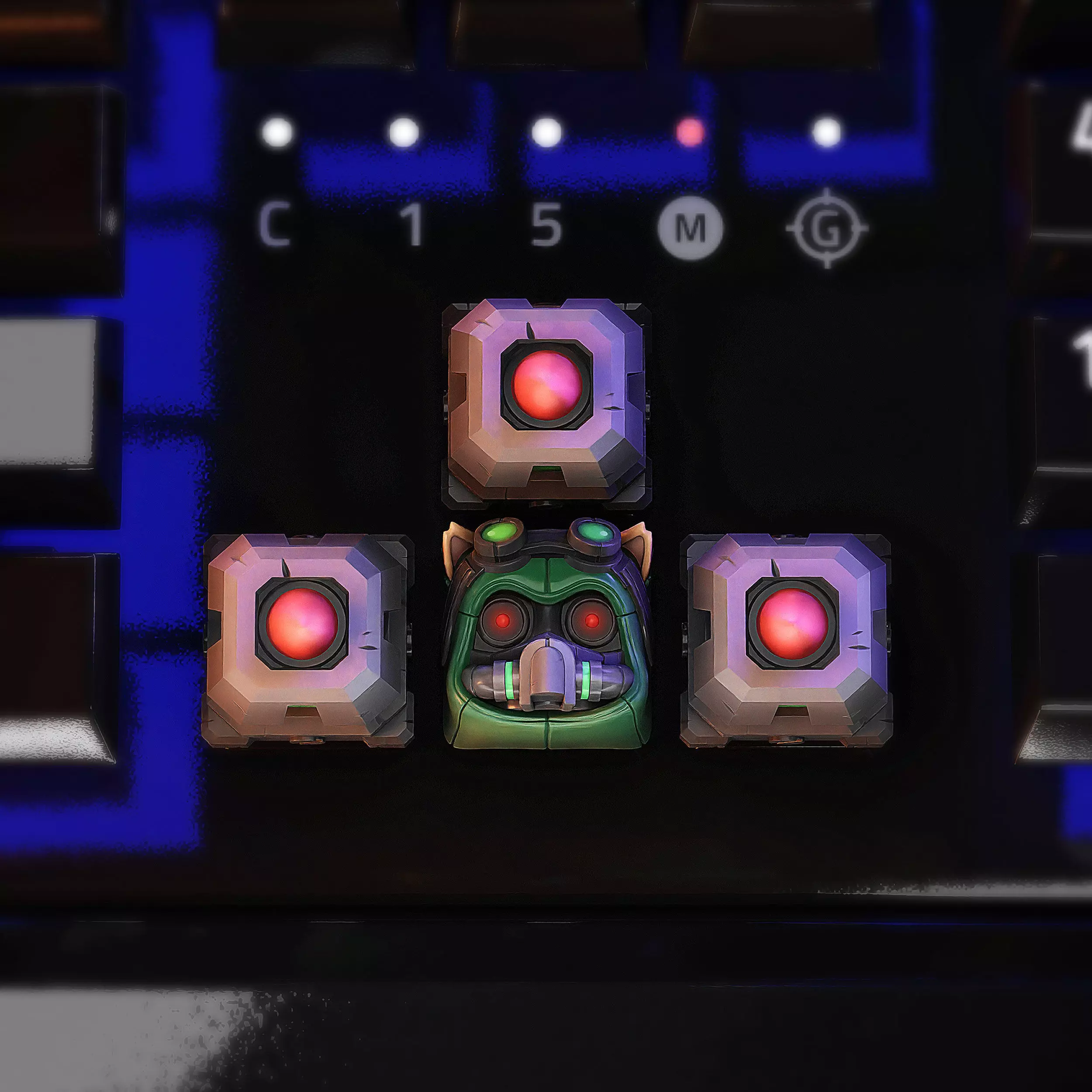 Teemo Omega Squad Keycaps - LOL - Mechanical Keyboard 3D print model_0