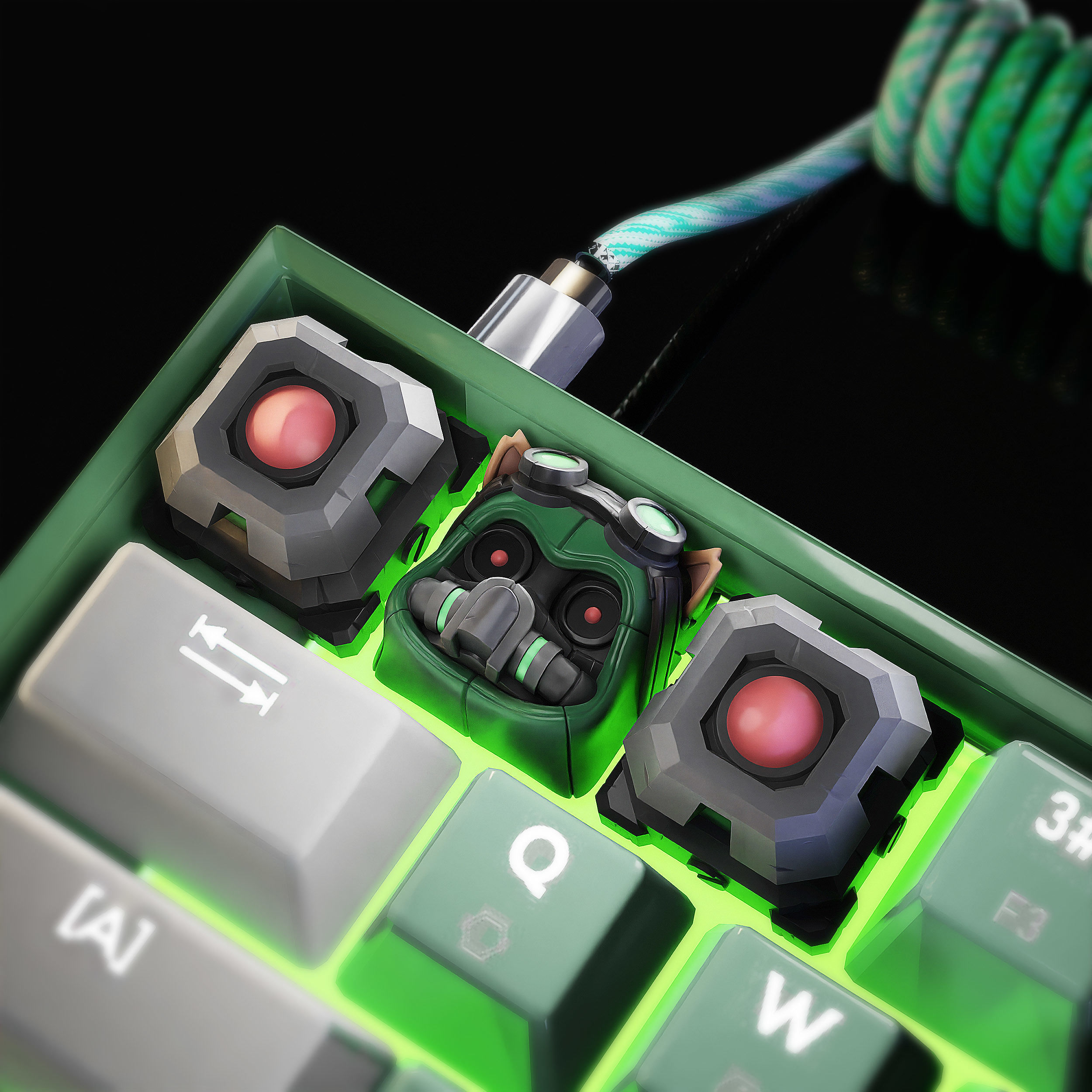 Teemo Omega Squad Keycaps - LOL - Mechanical Keyboard 3D print model_4