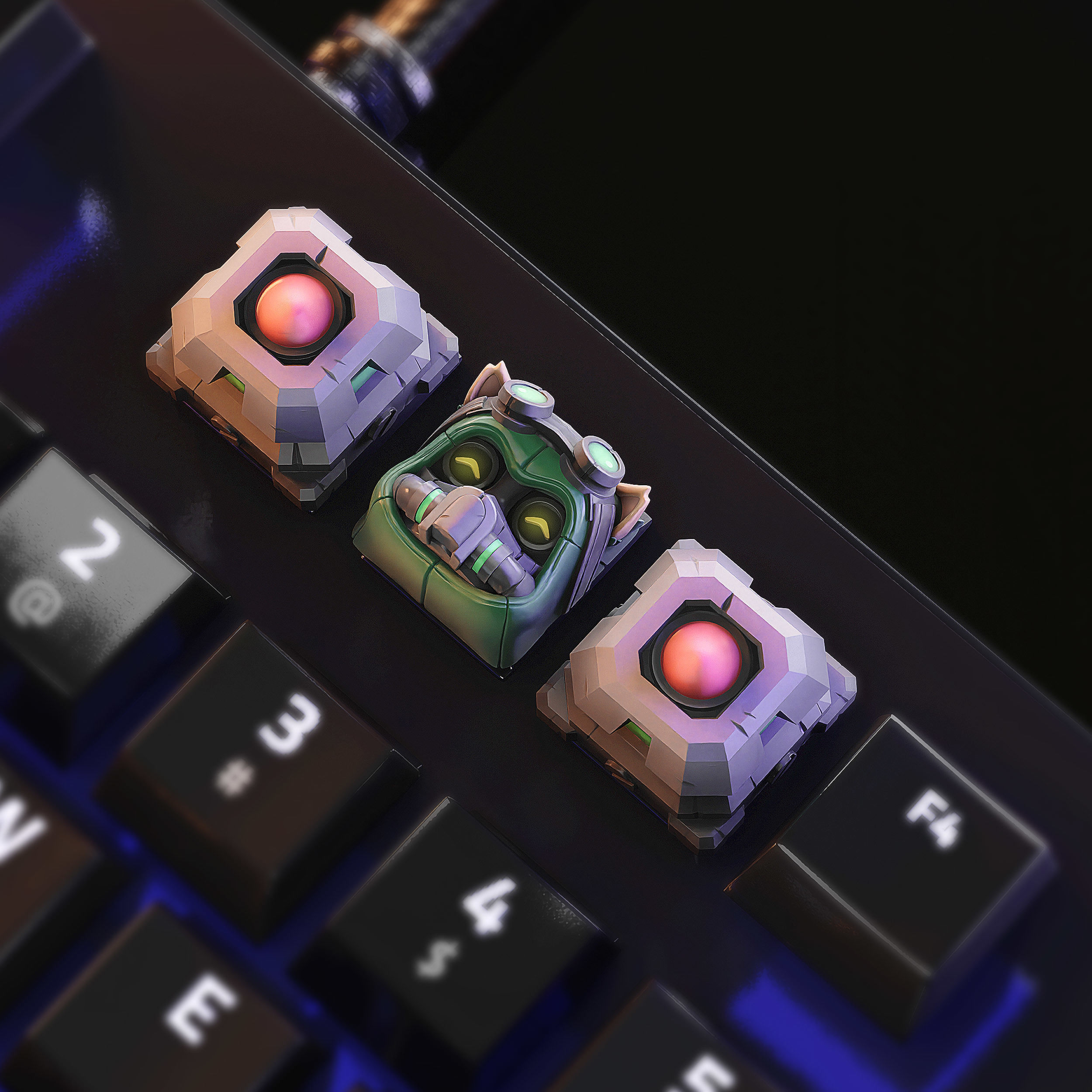 Teemo Omega Squad Keycaps - LOL - Mechanical Keyboard 3D print model_2