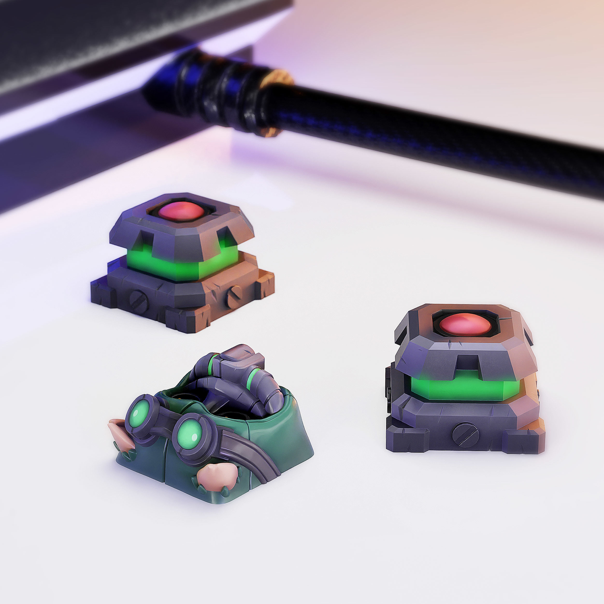 Teemo Omega Squad Keycaps - LOL - Mechanical Keyboard 3D print model_3