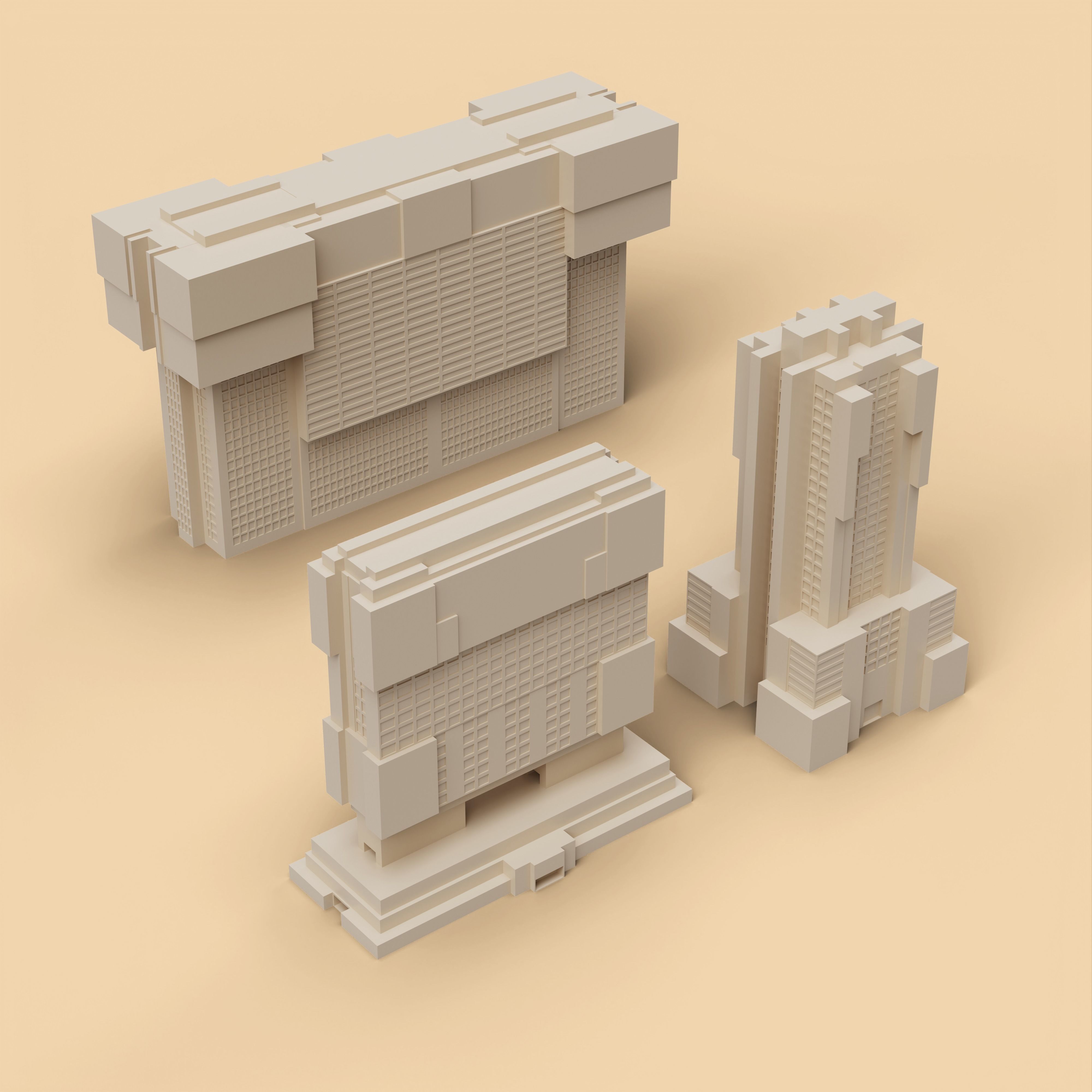 Sci-Fi Cyberpunk Buildings Pack - 13 Buildings Free 3D model_2