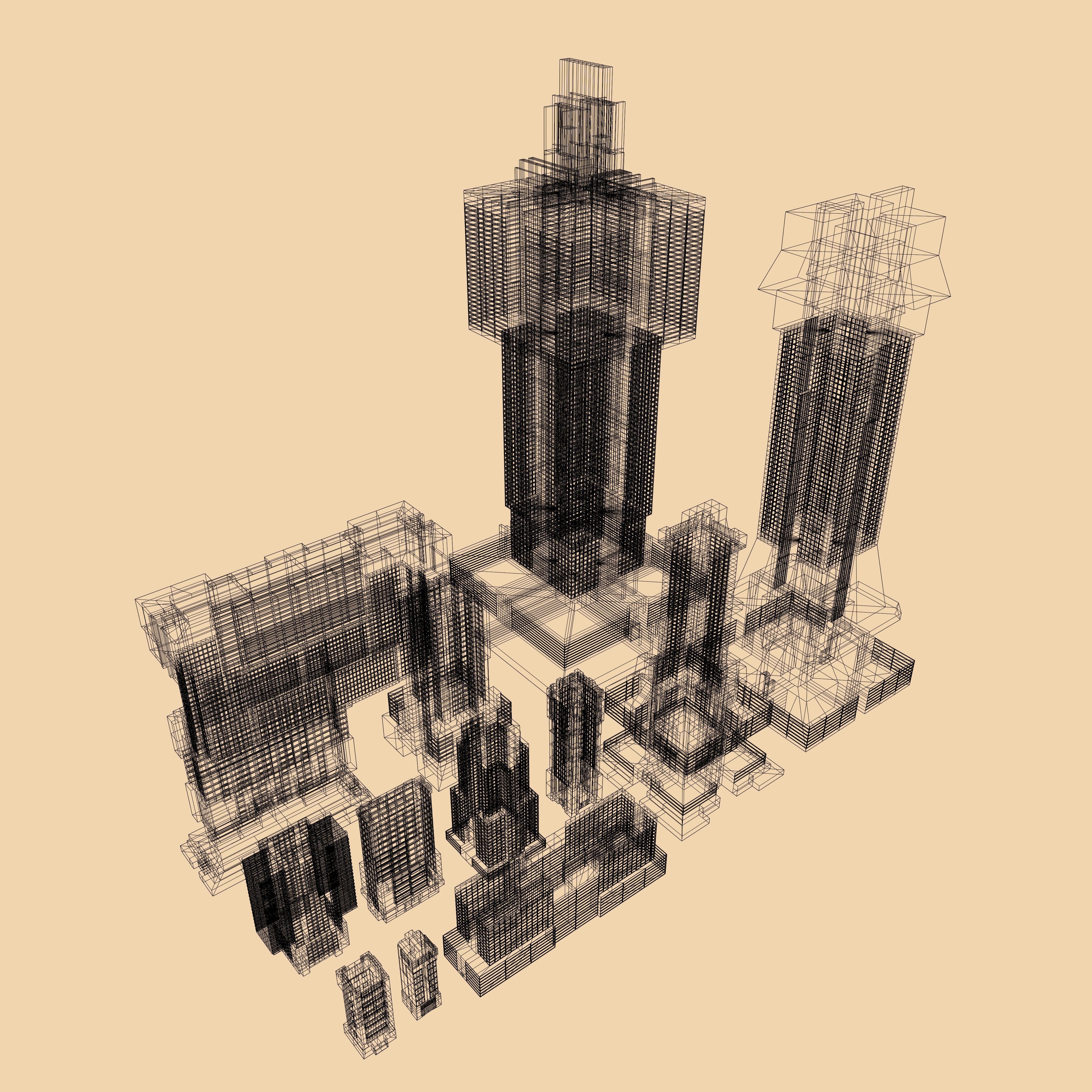 Sci-Fi Cyberpunk Buildings Pack - 13 Buildings Free 3D model_4