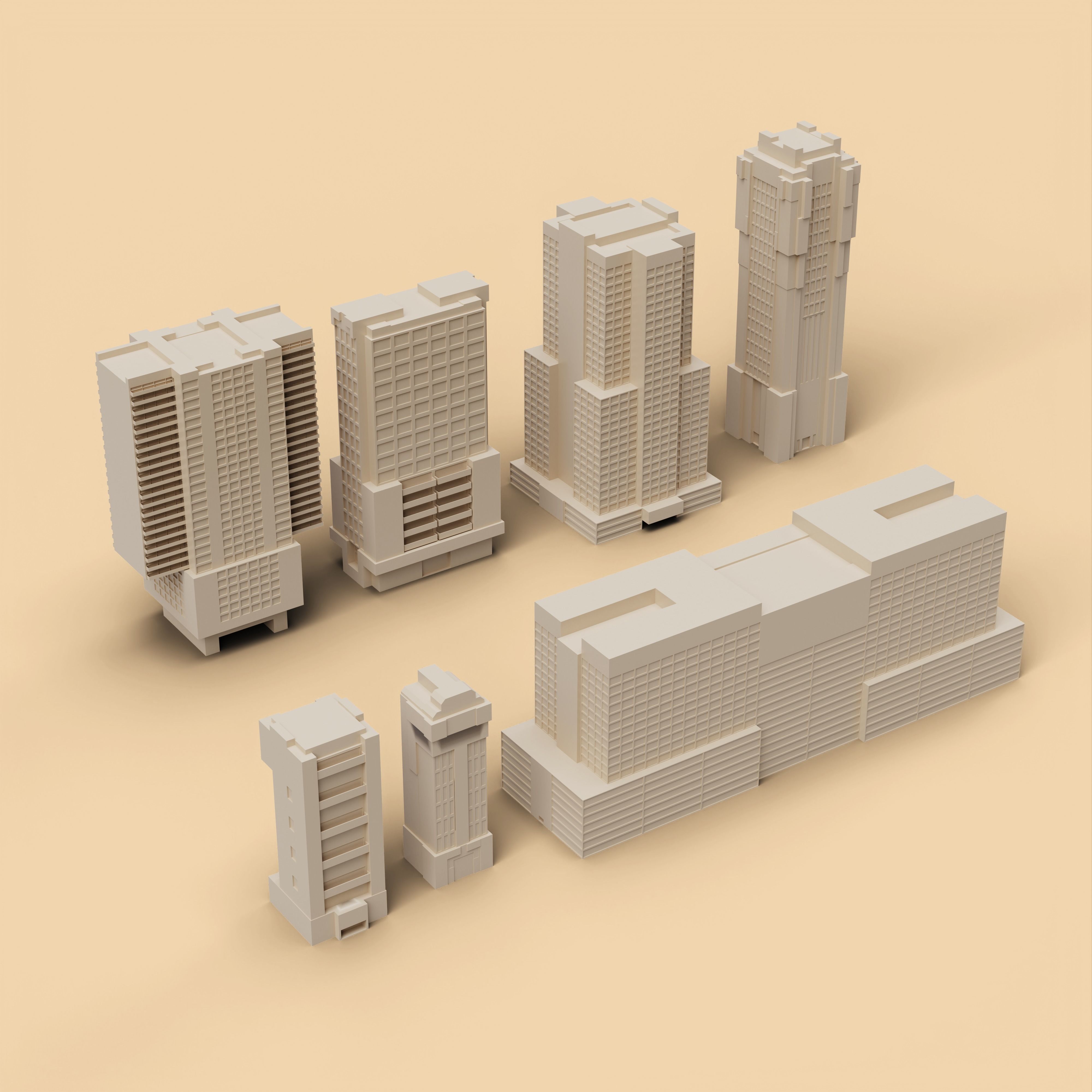 Sci-Fi Cyberpunk Buildings Pack - 13 Buildings Free 3D model_1
