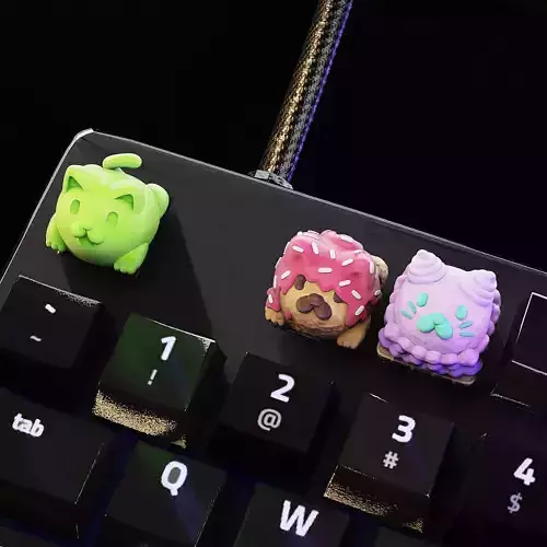 Foody Cats Keycaps - Mechanical Keyboard  3D print model